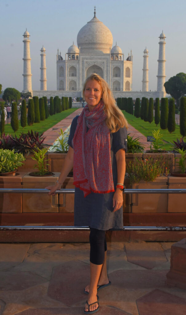 Emily at the Taj Mahal